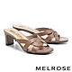 拖鞋 MELROSE 簡約時髦麻花寬帶方頭高跟拖鞋－棕 product thumbnail 1