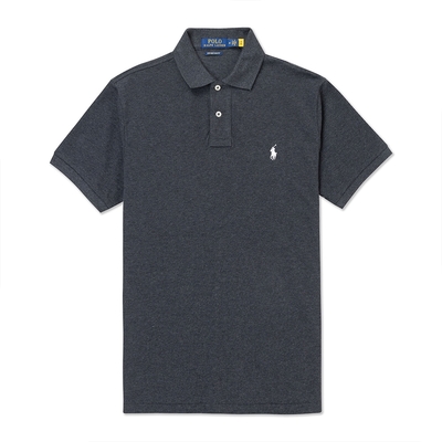 Polo Ralph Lauren RL 熱銷刺繡小馬短袖POLO衫(CUSTOM SLIM FIT)-深鐵灰色