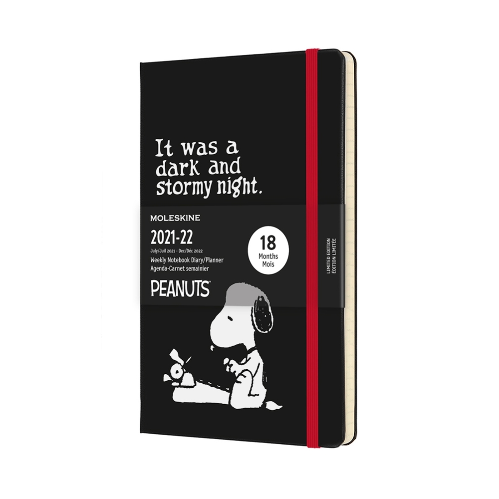 MOLESKINE 2021-2022限定史努比週記手帳18M (L型) -黑