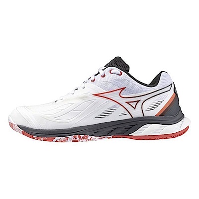 Mizuno Wave Fang 2 [71GA231303] 男女 羽球鞋 寬楦 室內 運動 比賽 穩定 止滑 白紅黑