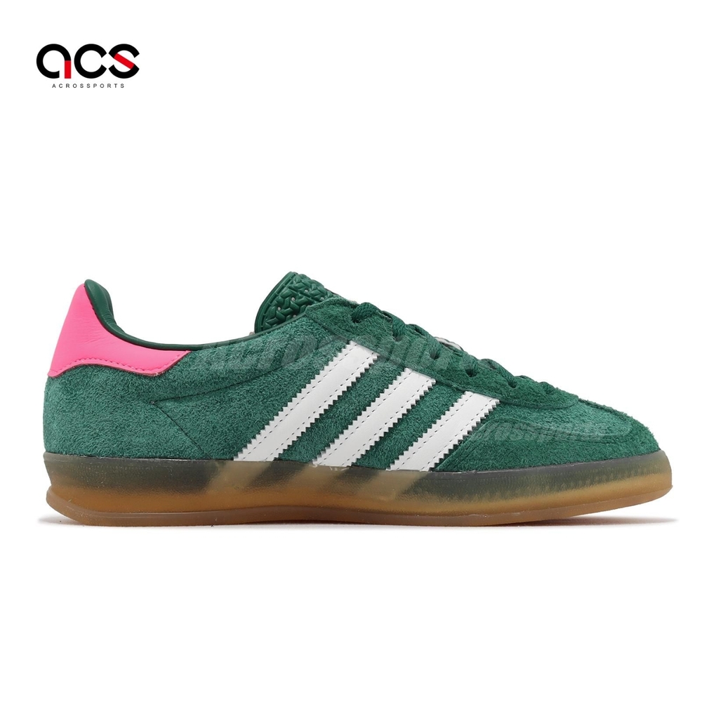 adidas 休閒鞋Gazelle Indoor W 女鞋綠粉紅復古膠底愛迪達IG5929