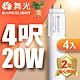 (4入)舞光 4呎LED玻璃燈管 T8 20W 無藍光危害 2年保固 product thumbnail 1