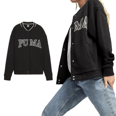 Puma 基本系列Puma Squad 女 黑色 休閒 短版 王淨著用 棒球外套 外套 67790201