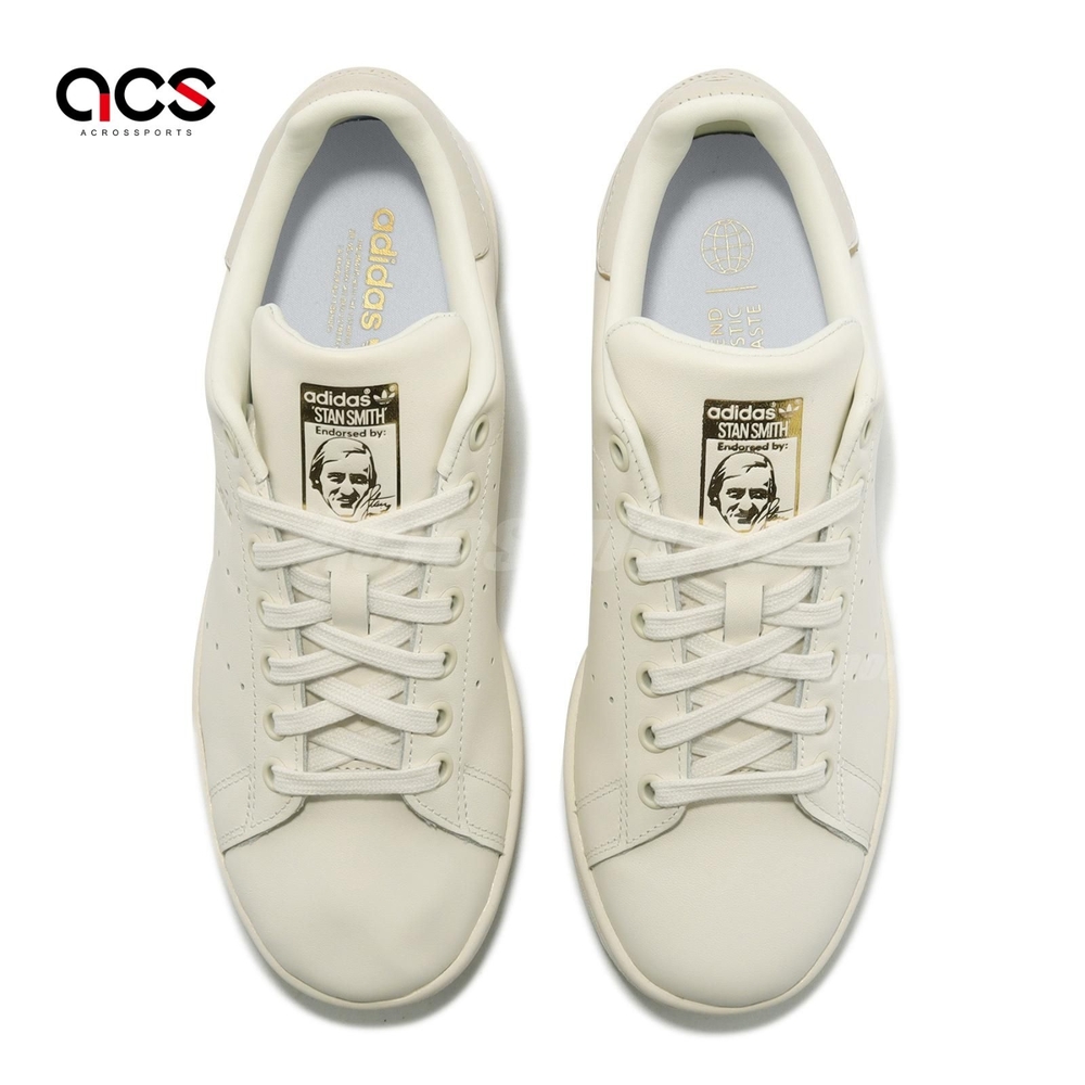 adidas 休閒鞋Stan Smith W 女鞋奶油白金標經典史密斯愛迪達HQ6645