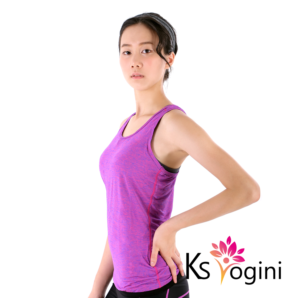 KS yogini 涼感吸排彈力坦克運動瑜珈背心 紫色