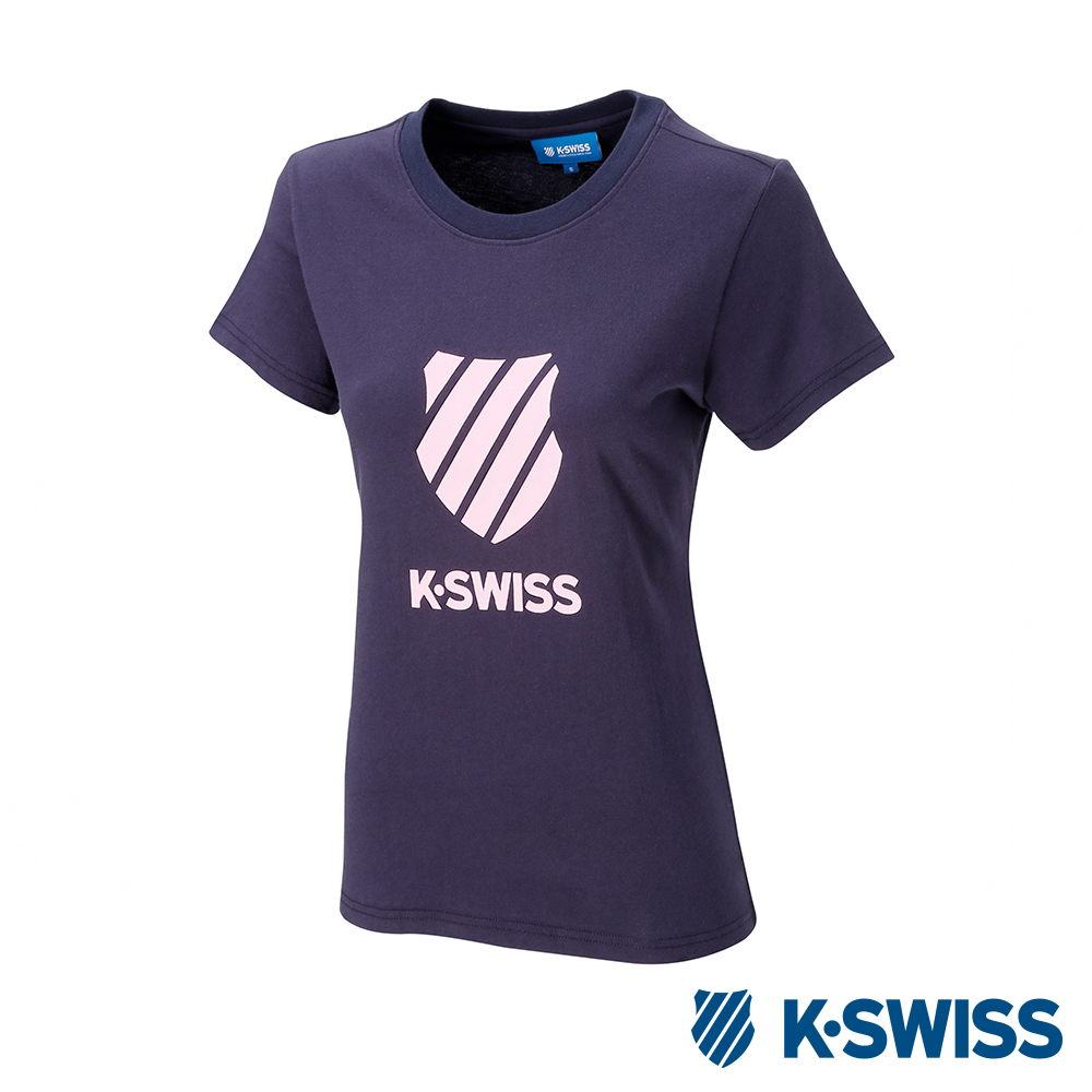 K-SWISS KS CI Logo Tee印花短袖T恤-女-藍