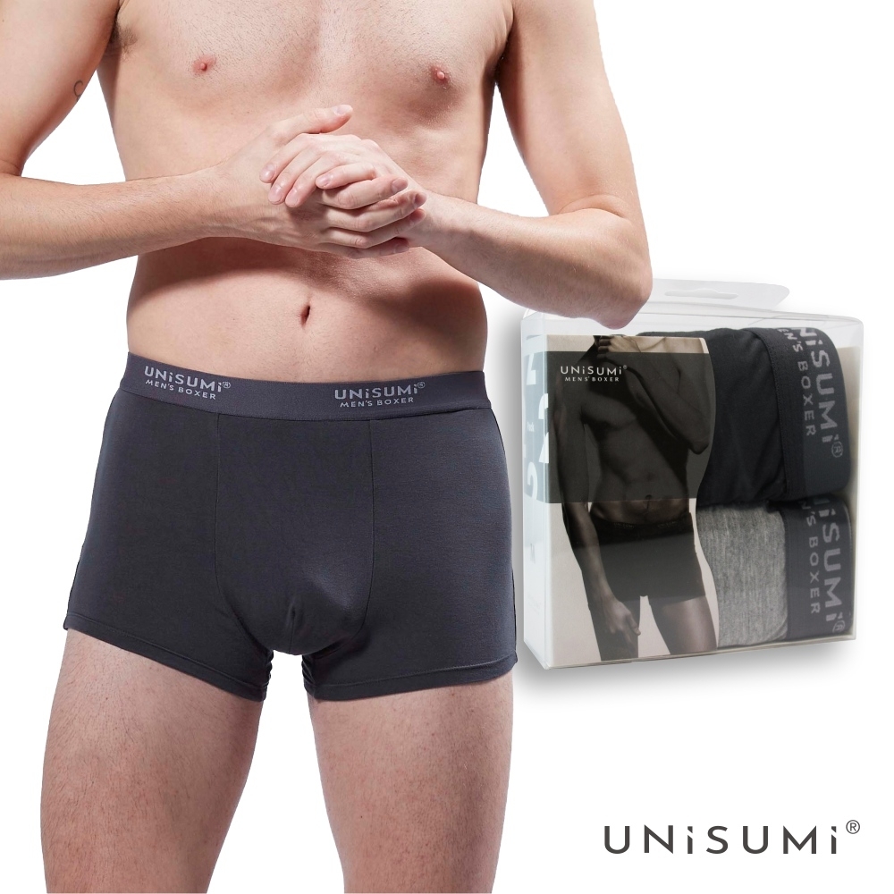 UNISUMI 機能彈力盒裝平口褲4件組｜英國專利異味消除技術
