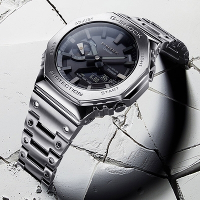 CASIO 卡西歐 G-SHOCK全金屬系列 太陽能 藍牙運動錶-GM-B2100D-1A