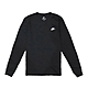Nike 大學T NSW Shirts 運動休閒 男款 圓領 純棉質 電繡logo 基本款 長袖 黑 白 AR5194-010 product thumbnail 1