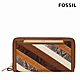 FOSSIL Liza 真皮拉鍊式長夾-蛇紋拼接 SL8250888 product thumbnail 1