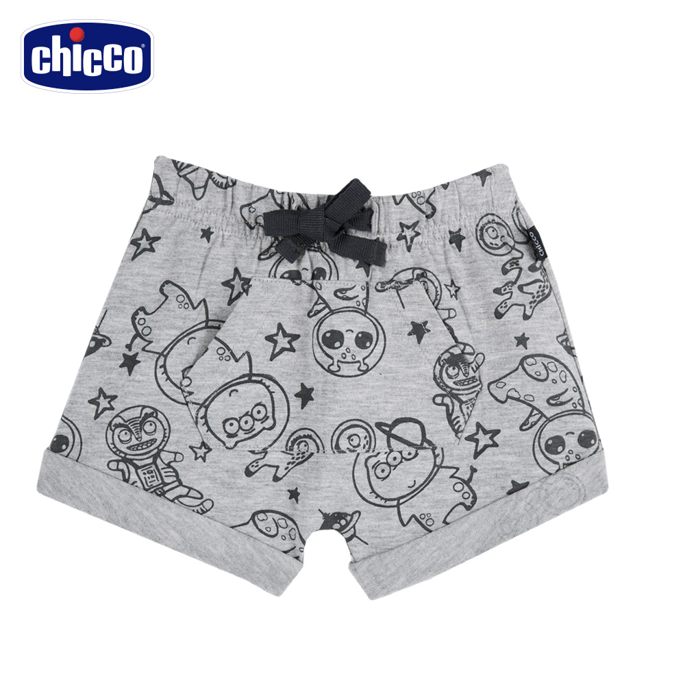 chicco-To Be Baby- 塗鴉反折短褲-灰