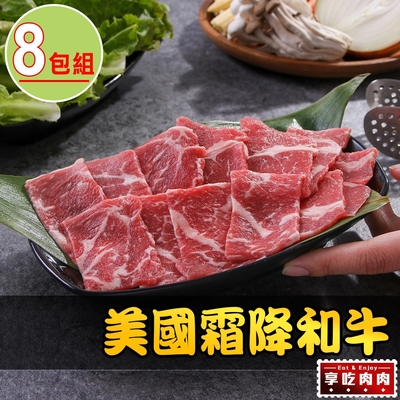 【享吃肉肉】美國霜降和牛8包(100g±10%/包)