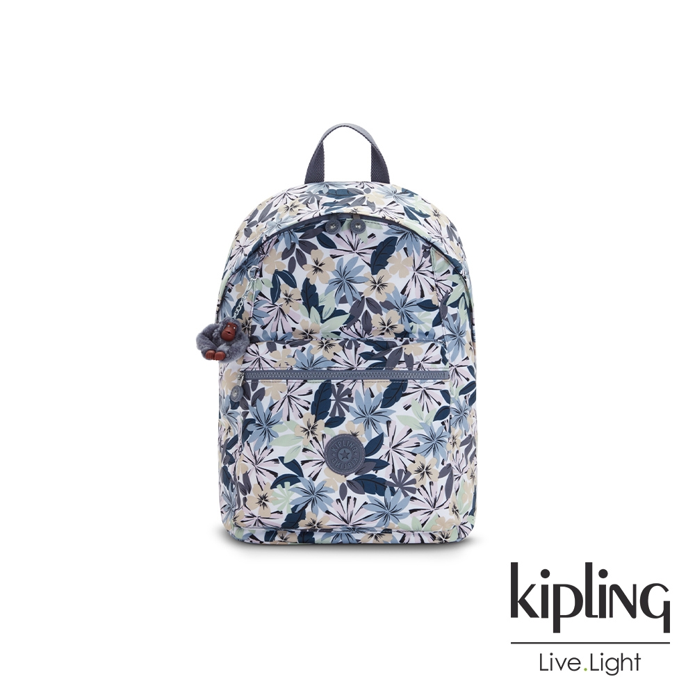 Kipling 手繪夏日百花齊放圖騰大容量造型簡約後背包-REPOSA L