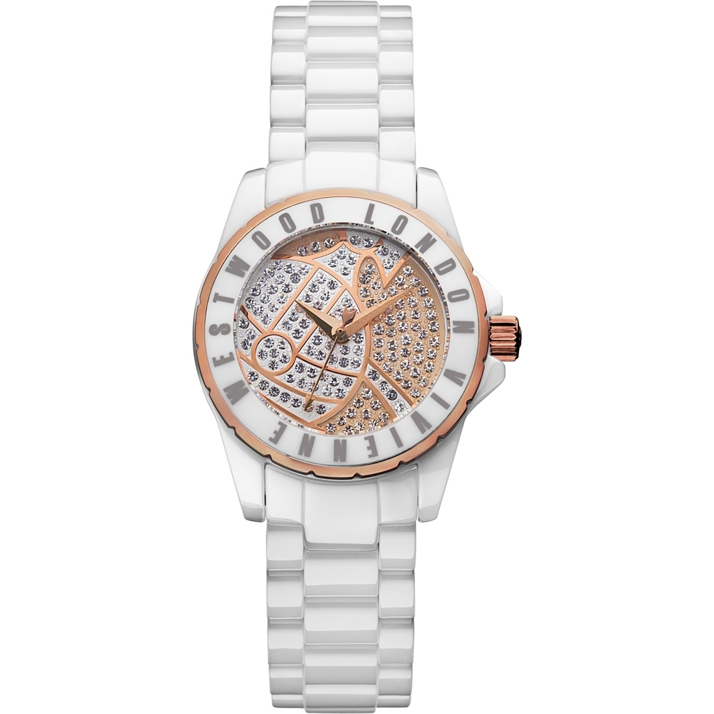 Vivienne Westwood Sloane 晶鑽陶瓷手錶-白/30mm
