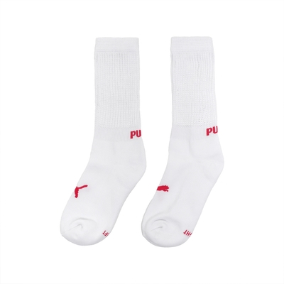 Puma 襪子 Fashion Slouch Crew Socks 男女款 白 粉紅 長襪 厚底 台灣製 單雙 BB142703