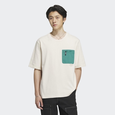 ADIDAS ADV SS TEE 1 三葉草 男短袖上衣-米綠-IK8587