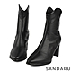 山打努SANDARU-短靴 尖頭中線V口高跟短靴-黑 product thumbnail 1