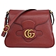 GUCCI Double G petite taille 經典小牛皮素面斜背包(紅) product thumbnail 1