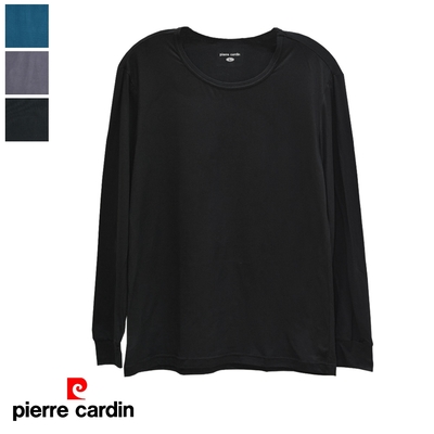 【pierre cardin 皮爾卡登】細暖絨輕著感圓領長袖-灰