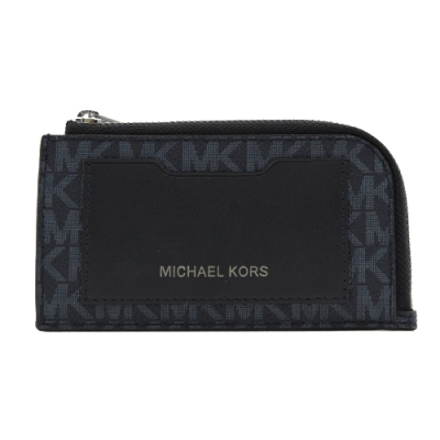 MICHAEL KORS GIFTING多卡L型拉鍊零錢包(深藍/黑)