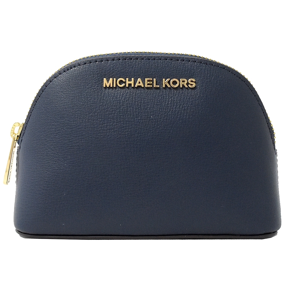 MICHAEL KORS Jet Set牛皮化妝包/萬用包(深藍/小)