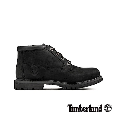 Timberland 女款黑色正絨面厚領防水低筒靴