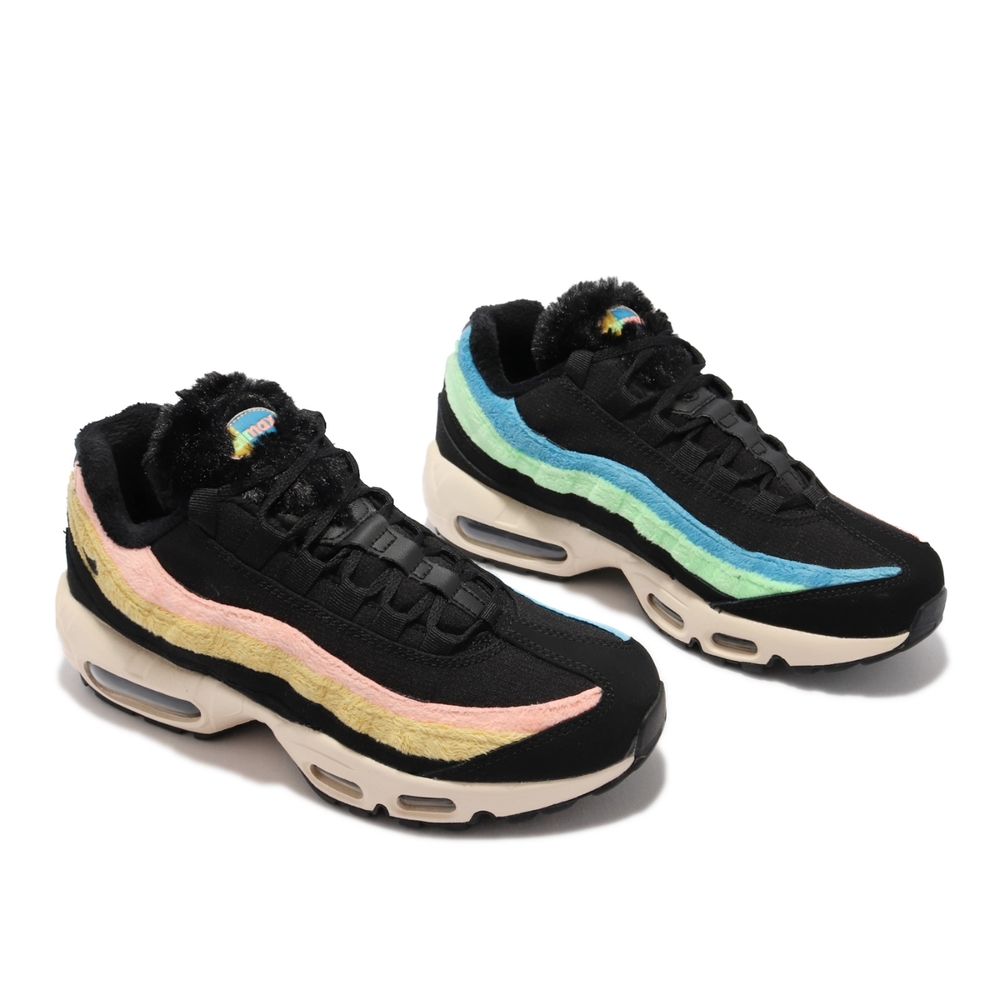 Nike 休閒鞋Air Max 95 PRM 運動女鞋經典款氣墊避震絨毛拼接球鞋穿搭黑