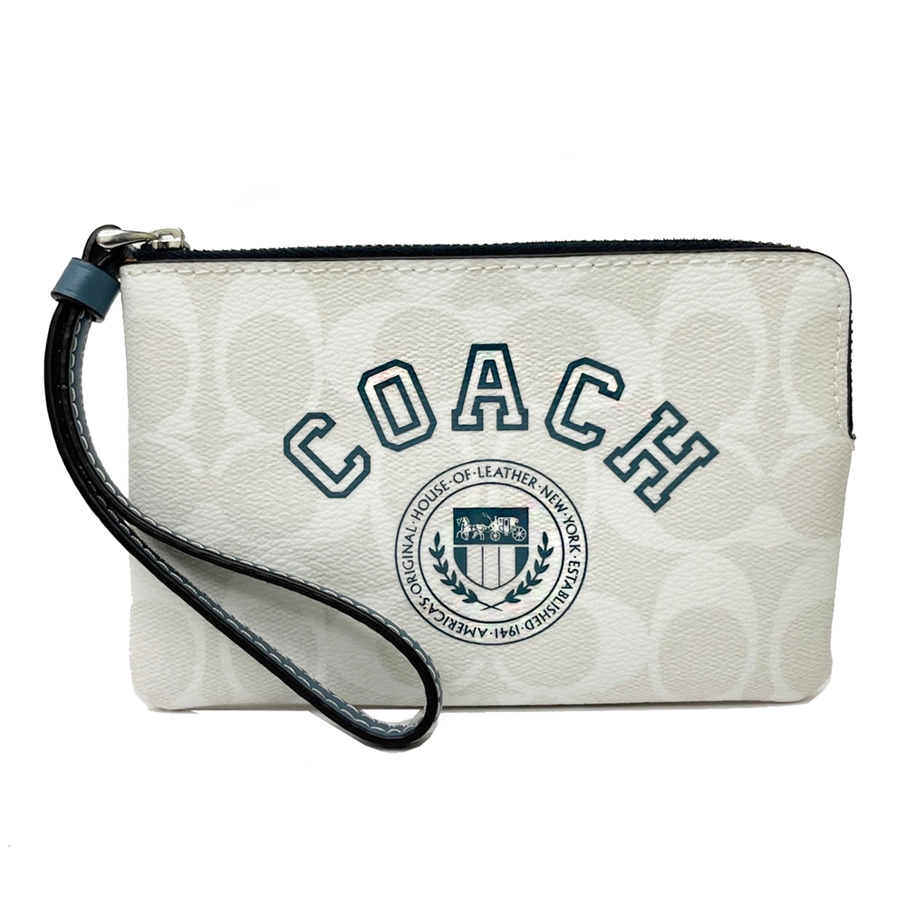 COACH 經典C LOGO手拿包/零錢包(米白配色)