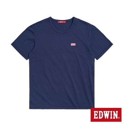 EDWIN 人氣復刻款 經典小紅標徽章短袖T恤-男-丈青色