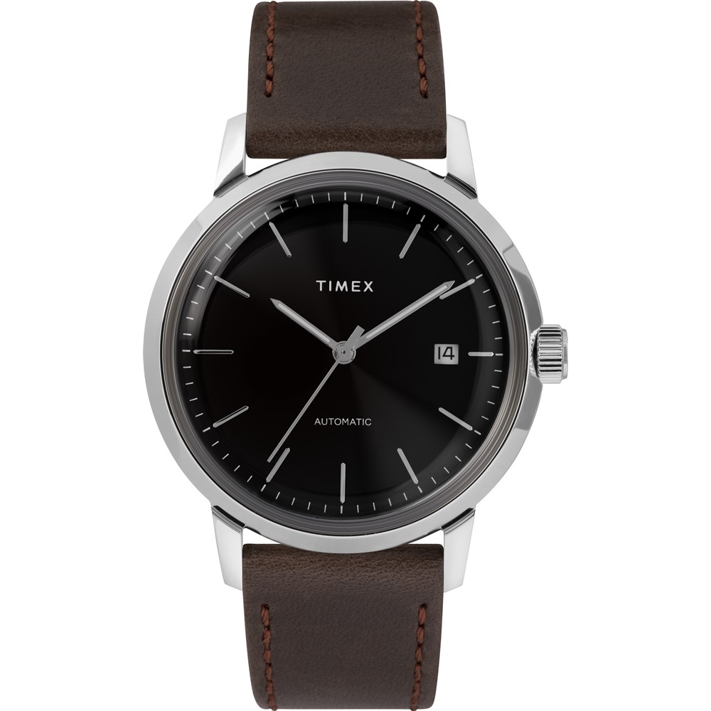 TIMEX 天美時 x Marlin 復刻系列 經典機械錶(黑/深咖啡 TXTW2T23000)