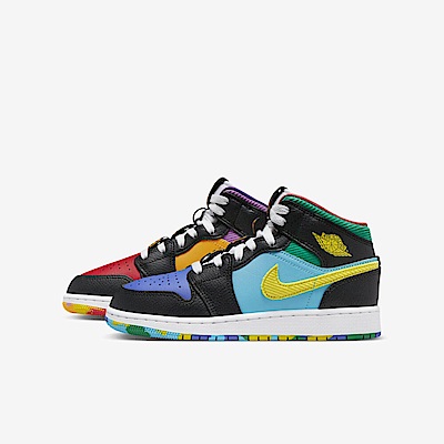 Nike Air Jordan 1 Mid SS GS [FD1317-007] 大童 休閒鞋 運動 中筒 陰陽 彩色