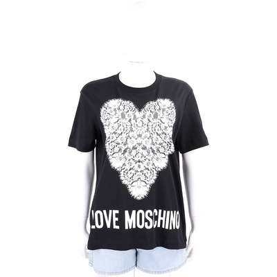 love moschino 蕾絲愛心黑色短袖tee t恤(女款)