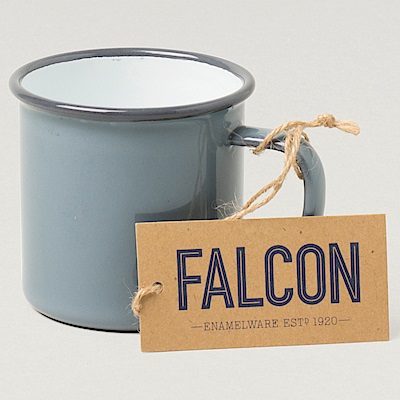 英國Falcon 獵鷹琺瑯 琺瑯馬克杯 水杯 350ml 灰藍