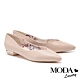 低跟鞋 MODA Luxury 簡約純色羊皮尖頭低跟鞋－粉 product thumbnail 1