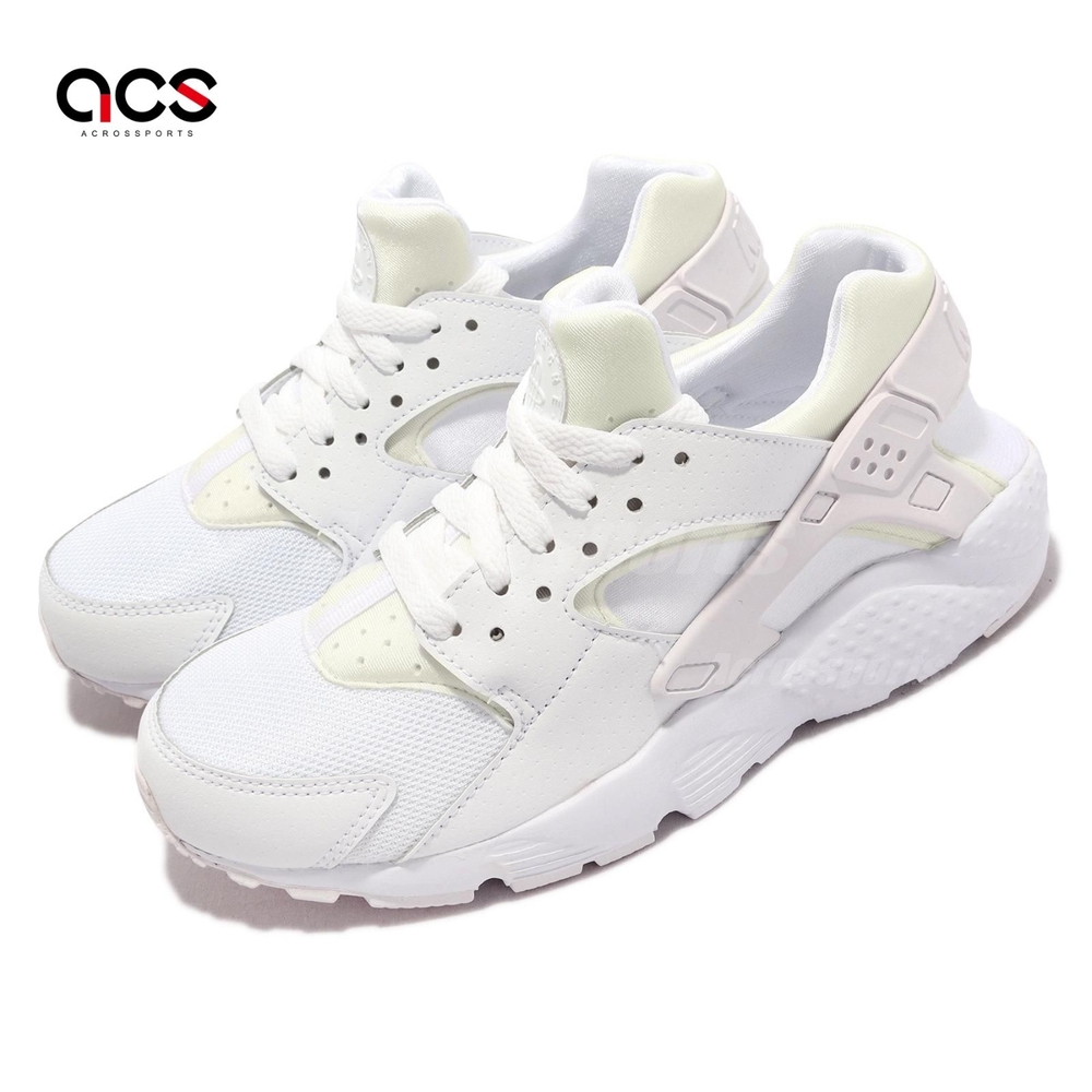 Nike 休閒鞋 Huarache Run GS 運動 女鞋 白 米黃 襪套 武士鞋 大童 654275110