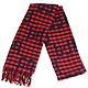 GUCCI 紅色藍色雙G格紋厚質羊毛圍巾 product thumbnail 1