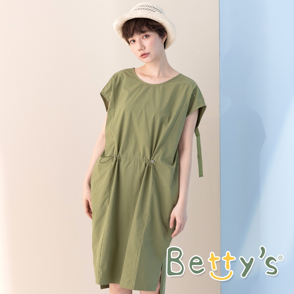 betty’s貝蒂思　純色抽繩設計款洋裝(軍綠)