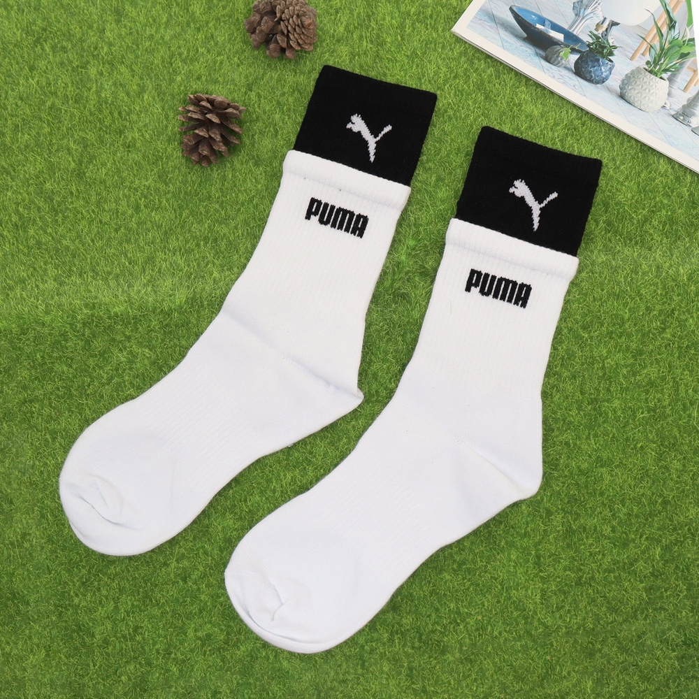 Puma 襪子 Fashion Crew Socks 男女款 黑 白 長襪 高筒 穿搭襪 撞色 單雙入 BB142202