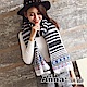 AnnaSofia 尾圈圖騰線層 針織毛料大披肩圍巾(深灰藍系) product thumbnail 1