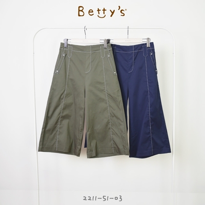 betty’s專櫃款　帥氣2D跳色壓線寬褲(深綠)