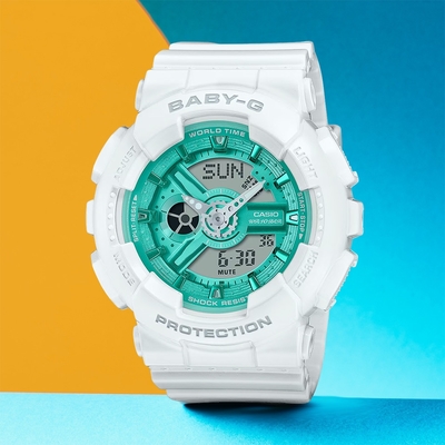 CASIO 卡西歐 Baby-G 金屬色雙顯手錶 送禮推薦 BA-110XWS-7A