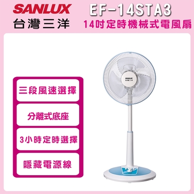 【SANLUX 台灣三洋】14吋定時機械式電風扇EF-14STA3