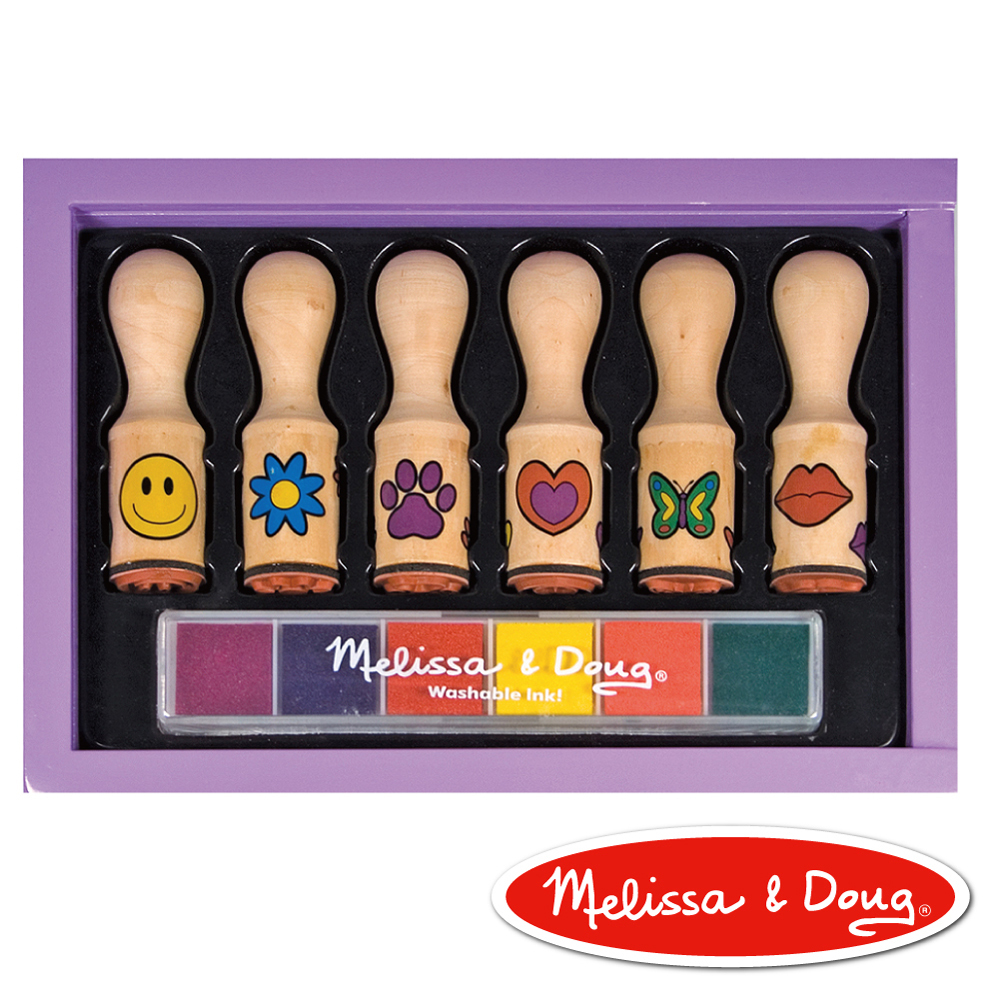 美國瑪莉莎 Melissa & Doug 美勞創意 長柄印章 - 繽紛花漾(六入)