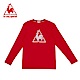 le coq sportif 法國公雞牌經典LOGO印花圓領長袖T恤 男-紅 product thumbnail 1