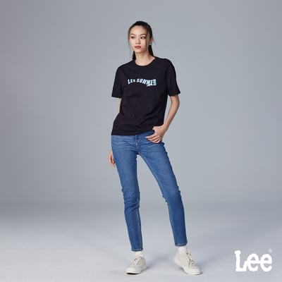 Lee 女款 四面彈 433 高腰修身窄管牛仔褲 中藍洗水