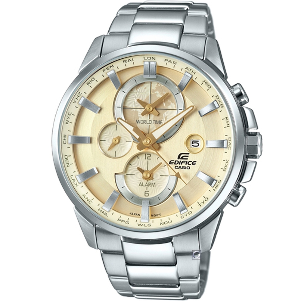 CASIO EDIFICE 新世界地圖鬧鈴錶(ETD-310D-9A)45mm