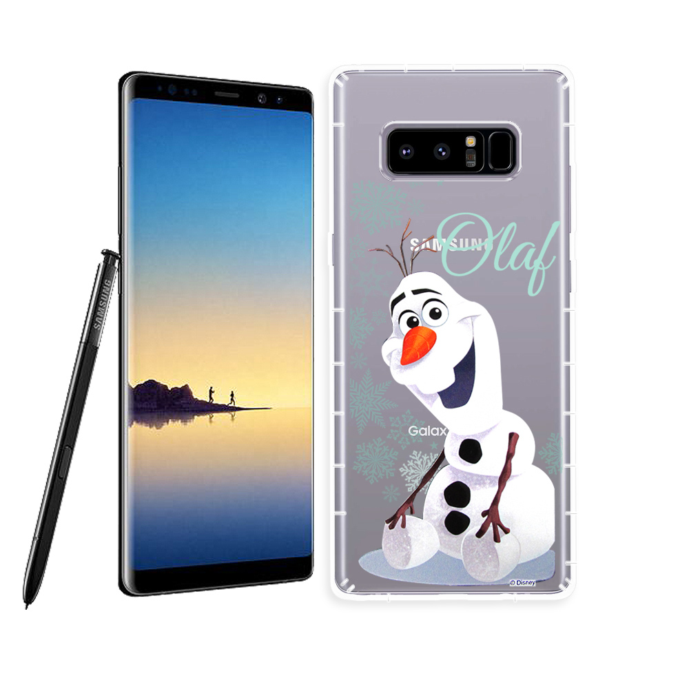 冰雪奇緣展場限定版 Samsung Galaxy Note8 透明軟式空壓殼(雪花雪寶)