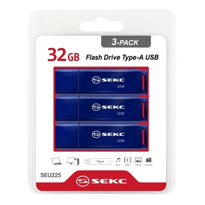 SEKC SEU225 32GB USB2.0伸縮式隨身碟3入包裝