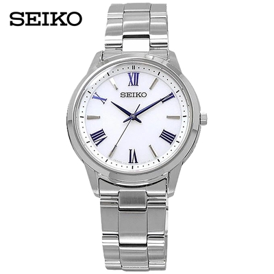 SEIKO精工 太陽能中型石英鋼帶錶-白面(SBPL007)