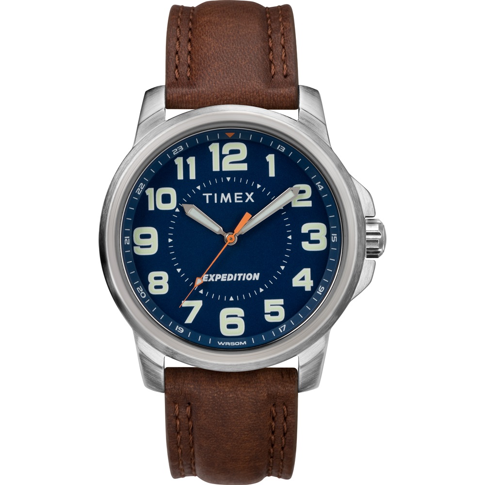 TIMEX 天美時 遠征系列 探險手錶-藍x咖啡色錶帶/40mm